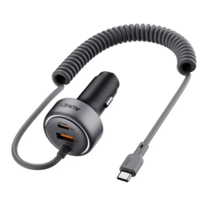 Tẩu Sạc Cho Ô Tô Kèm Cáp Type-C AUKEY Pathfinder Sling CC-P2 75W (1*Type-C + 1*USB-A port)