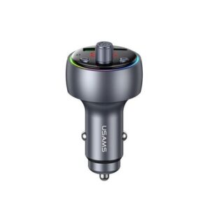 Tẩu Sạc Cho Ô Tô USAMS CC328 30W (1*Type-C + 1*USB-A port, Bluetooth v5.2, RGB Ambient Lighting, 2 Playback Modes​)