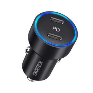 Tẩu sạc xe hơi 2 cổng C Choetech C0054 40W Dual Type C Car Quick Charger