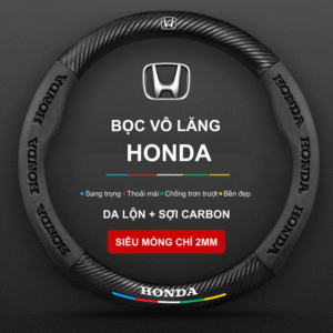 Bọc vô lăng xe Honda Da lộn 3D & Sợi Carbon cao cấp
