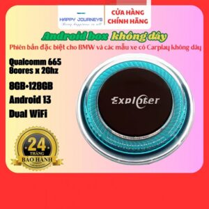 Android Box Ô Tô Không Dây Exploter Ram 8GB/128GB, Chip Snapdragon 665 8 nhân, Android 13