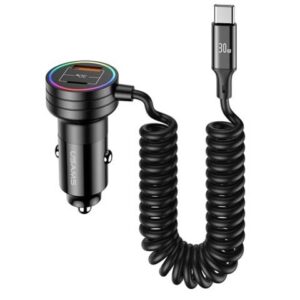 Tẩu Sạc Nhanh Kèm Cáp USAMS CC167 C33 60W USB+Type-C Dual Ports